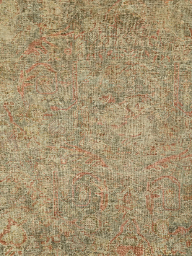 Antique Persian Mahal Distressed Carpet, No.27025 - Gss