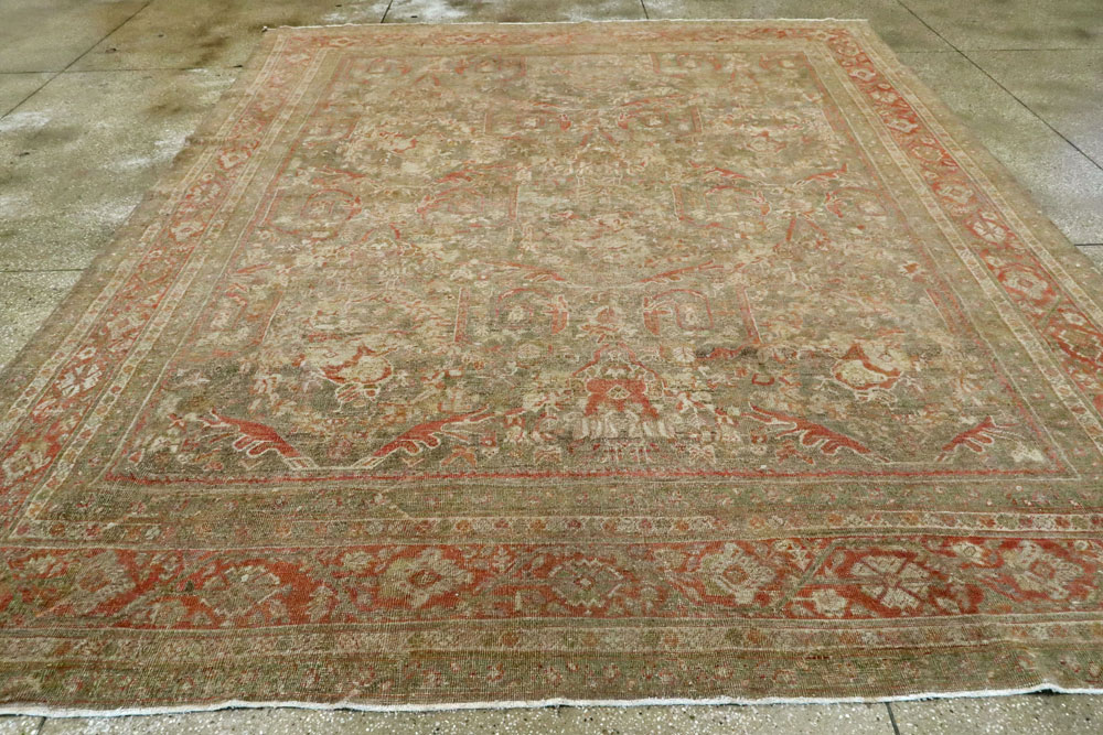 Antique Persian Mahal Distressed Carpet, No.27025 - Gss
