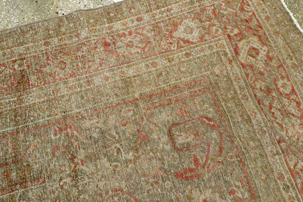 Antique Persian Mahal Distressed Carpet, No.27025 - Gss