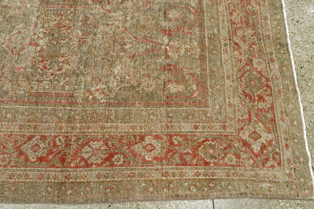 Antique Persian Mahal Distressed Carpet, No.27025 - Gss