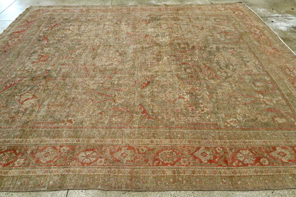 Antique Persian Mahal Distressed Carpet, No.27025 - Gss