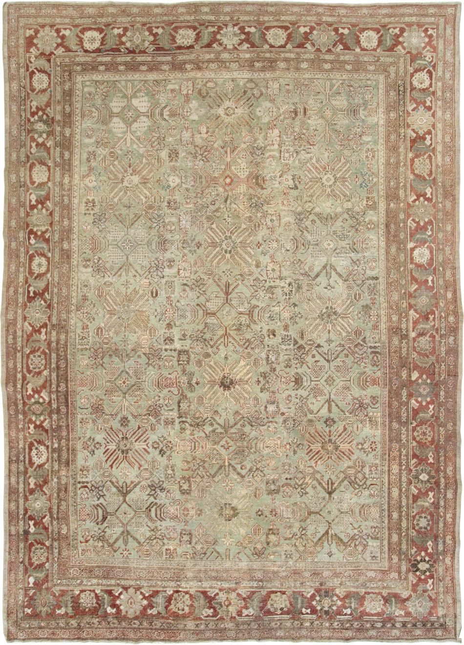 Antique Persian Mahal Room Size Carpet, No.27027 - Gss