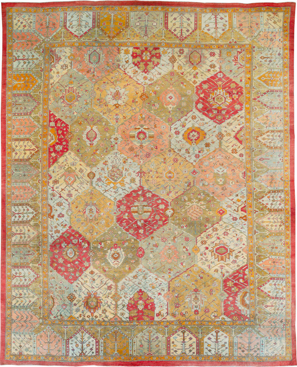 Antique Turkish Oushak Carpet, No.27028 - Gss