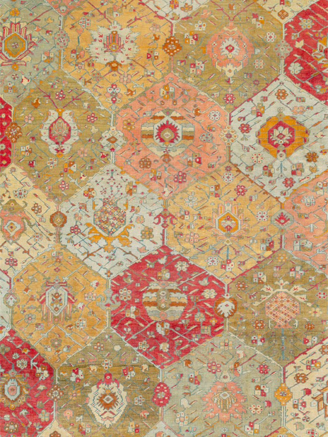Antique Turkish Oushak Carpet, No.27028 - Gss