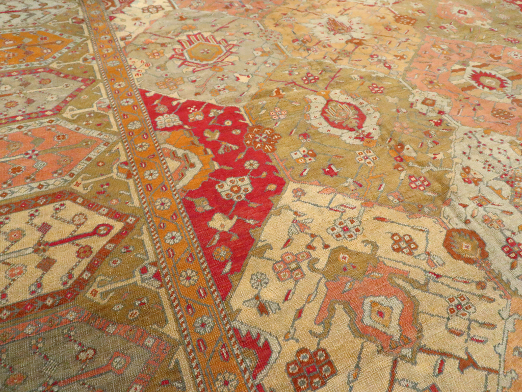 Antique Turkish Oushak Carpet, No.27028 - Gss