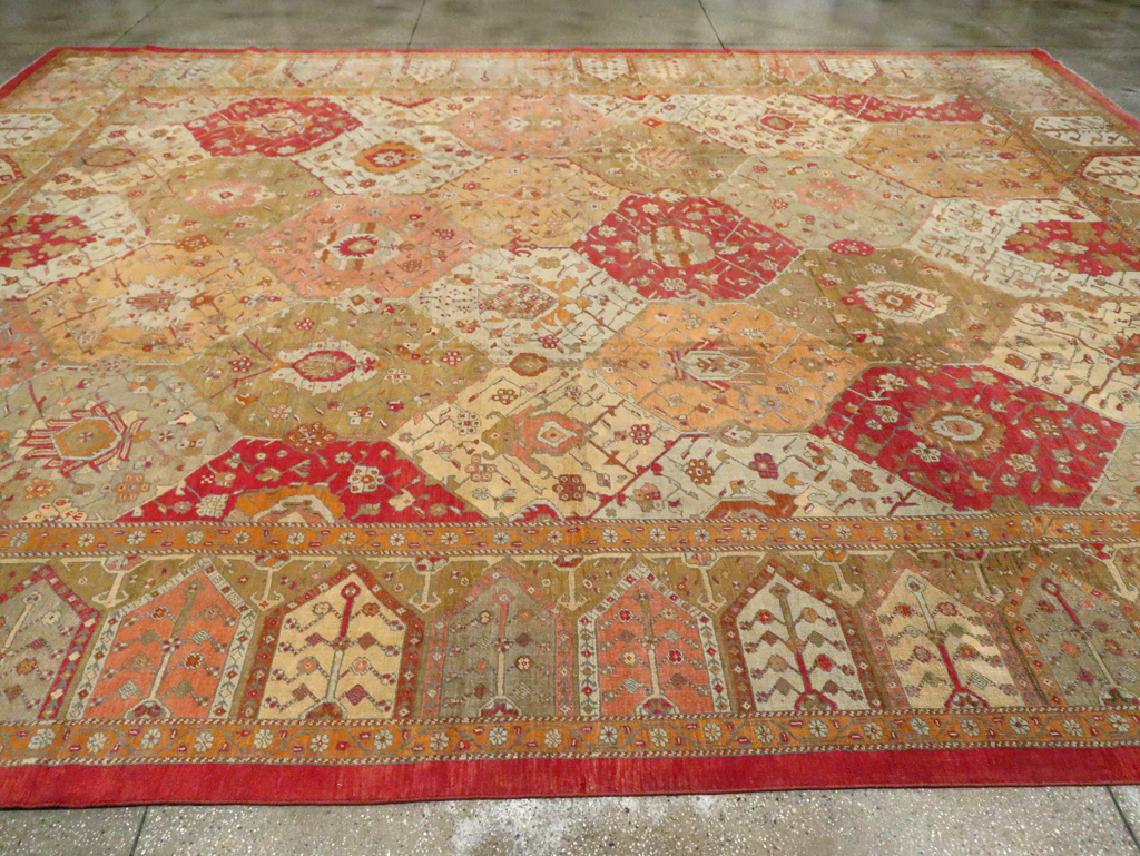 Antique Turkish Oushak Carpet, No.27028 - Gss