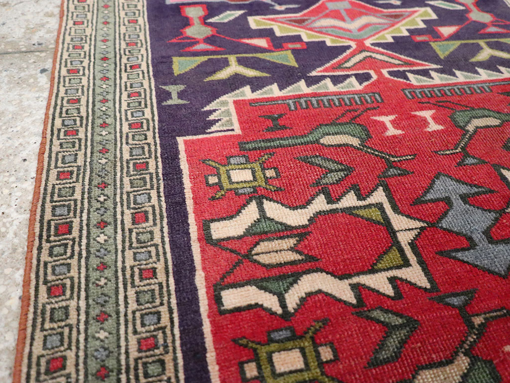 Vintage Persian Ardabil Throw Rug , No.27043 - Gss