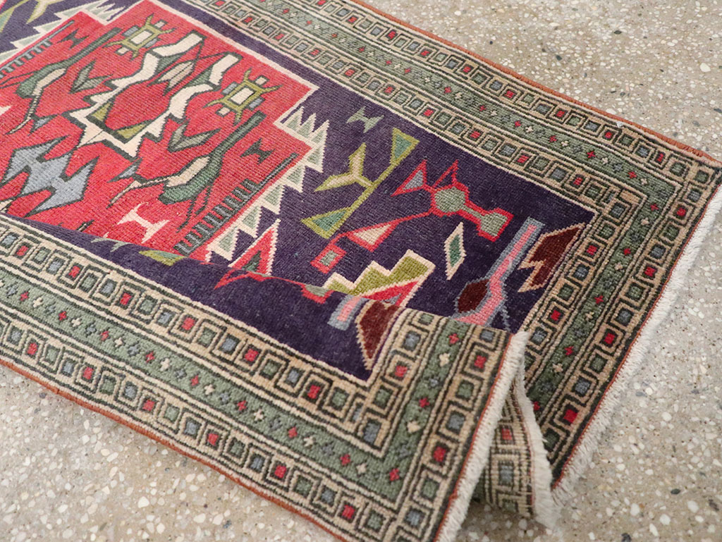 Vintage Persian Ardabil Throw Rug , No.27043 - Gss