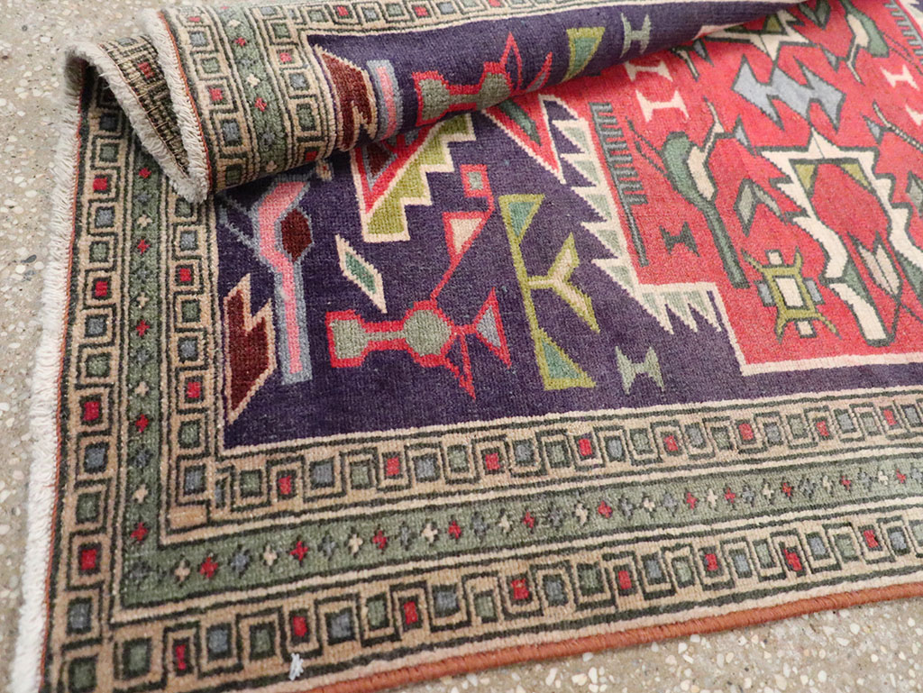 Vintage Persian Ardabil Throw Rug , No.27043 - Gss