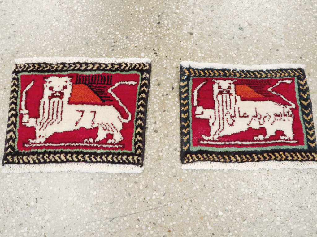Vintage Persian Pictorial Baluch Rug (Pair: 1 of 2), No.27045 - Gss