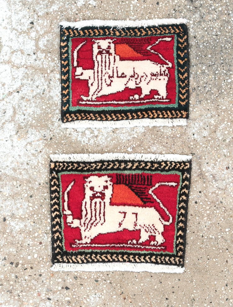 Vintage Persian Pictorial Baluch Rug (Pair: 1 of 2), No.27045 - Gss