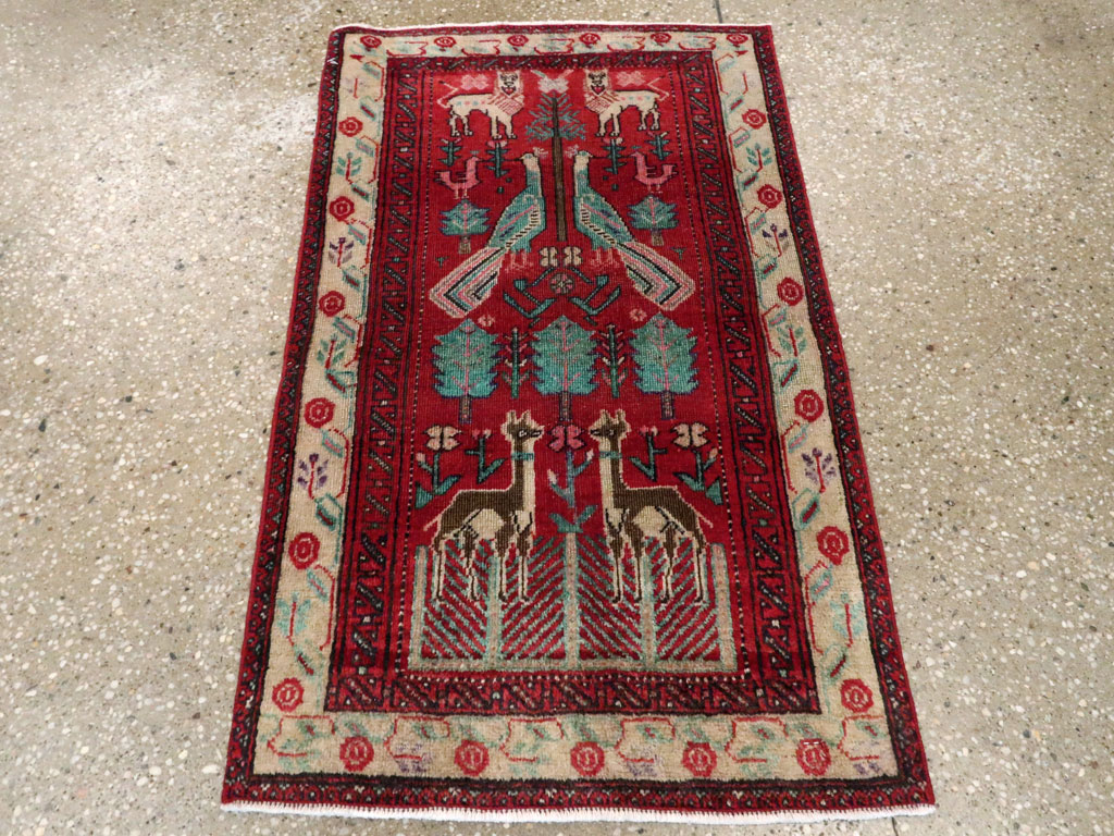 Vintage Central Asian Pictorial Turkoman Throw Rug (Pair: 1 of 2), No.27049 - Gss
