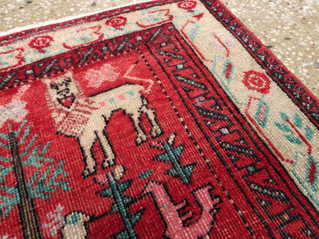 Vintage Central Asian Pictorial Turkoman Throw Rug (Pair: 1 of 2), No.27049 - Gss