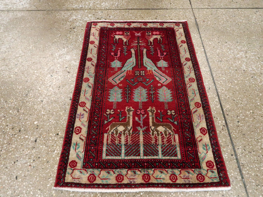 Vintage Central Asian Pictorial Turkoman Throw Rug (Pair: 2 of 2), No.27050 - Gss