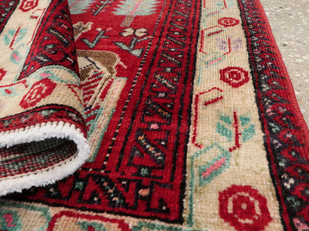 Vintage Central Asian Pictorial Turkoman Throw Rug (Pair: 2 of 2), No.27050 - Gss