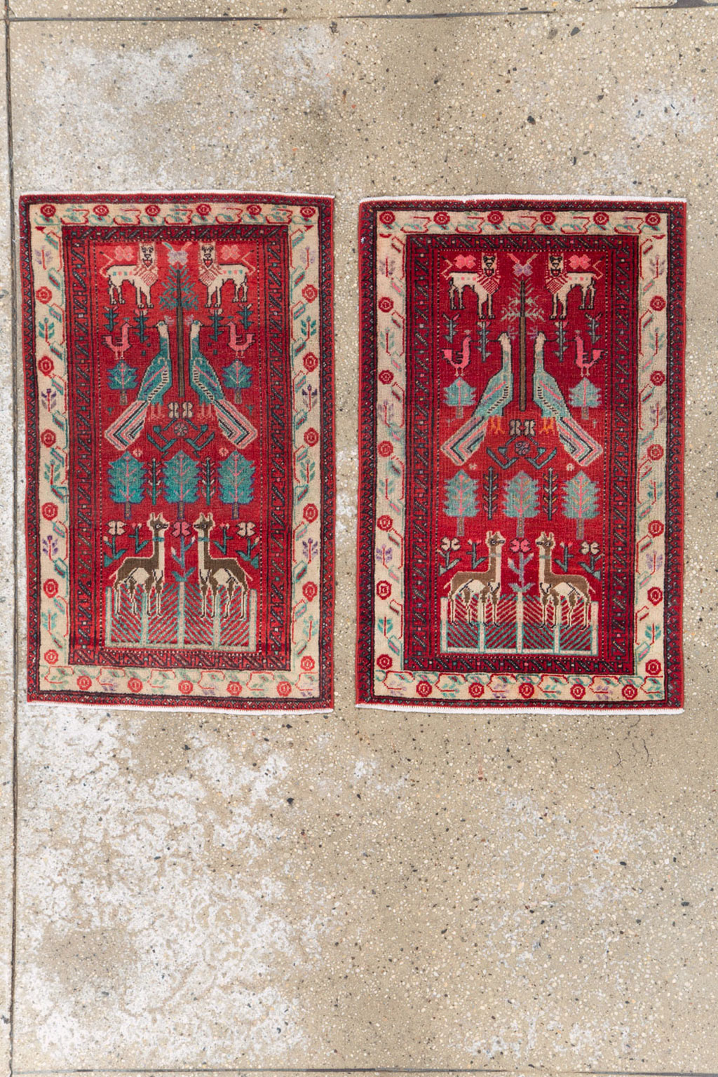 Vintage Central Asian Pictorial Turkoman Throw Rug (Pair: 2 of 2), No.27050 - Gss