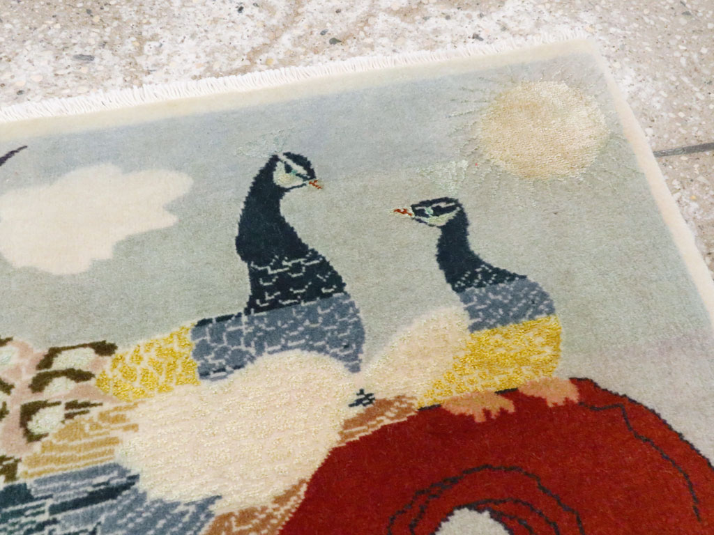 Vintage Persian Tabriz Pictorial Rug, No.27051 - Gss