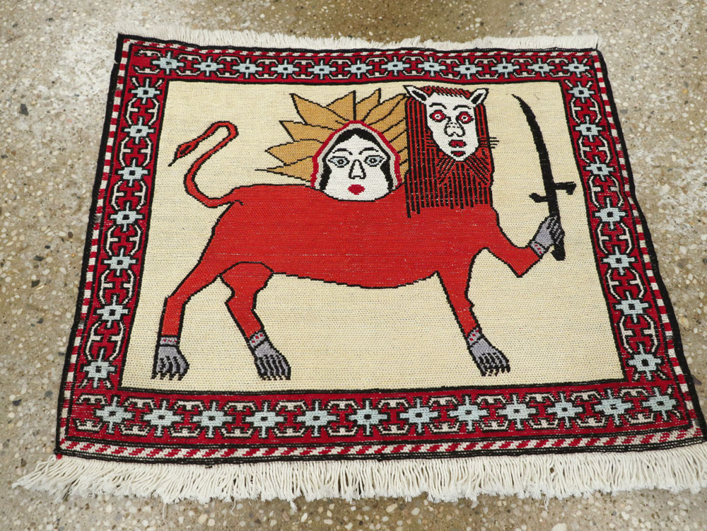 Vintage Persian Pictorial Kilim (Pair: 1 of 2), No.27057 - Gss