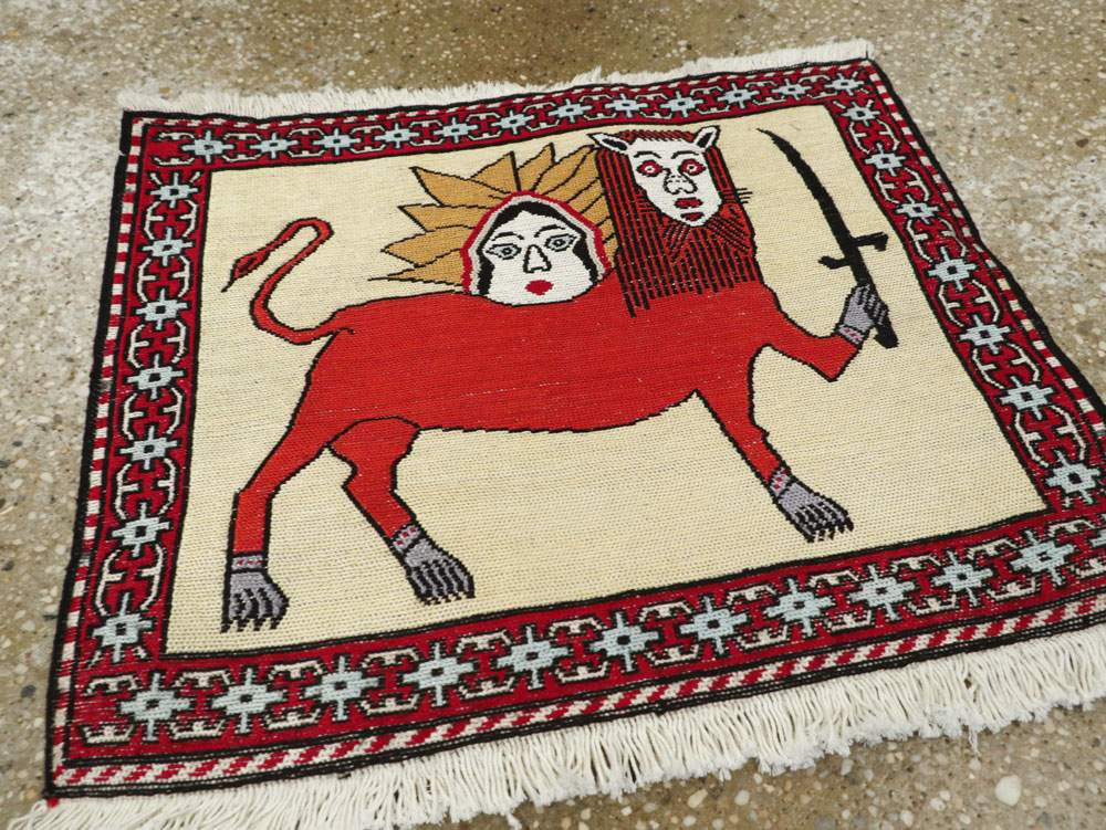 Vintage Persian Pictorial Kilim (Pair: 1 of 2), No.27057 - Gss