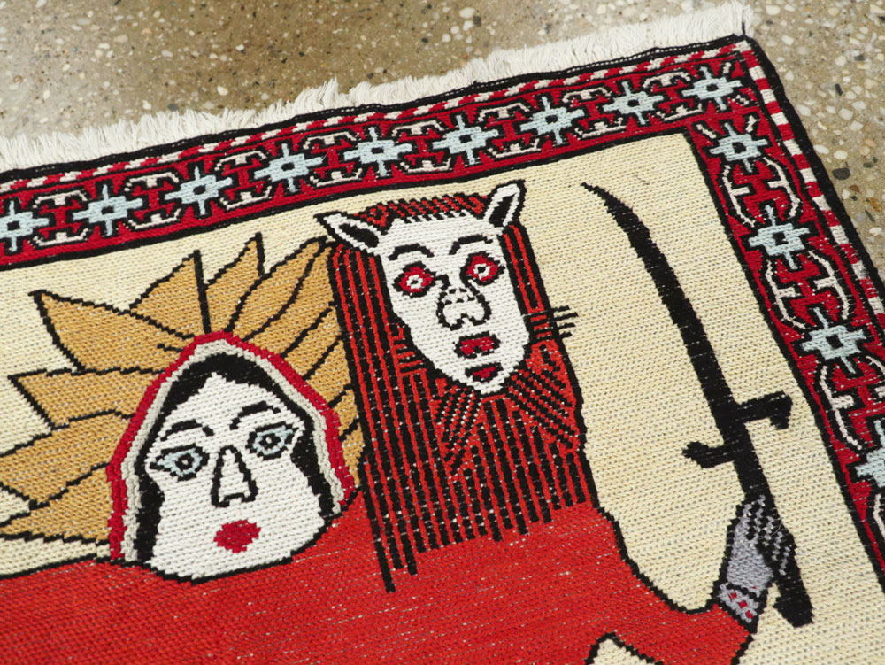 Vintage Persian Pictorial Kilim (Pair: 1 of 2), No.27057 - Gss