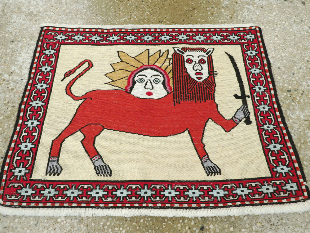 Vintage Persian Pictorial Kilim (Pair: 2 of 2), No.27058 - Gss