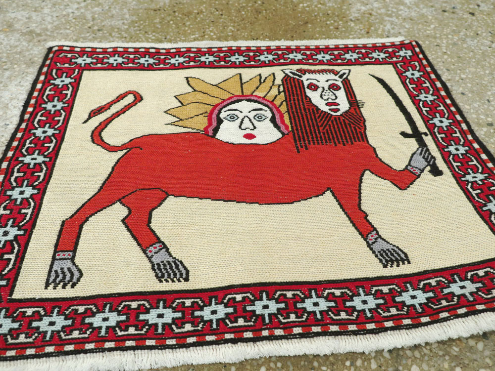 Vintage Persian Pictorial Kilim (Pair: 2 of 2), No.27058 - Gss