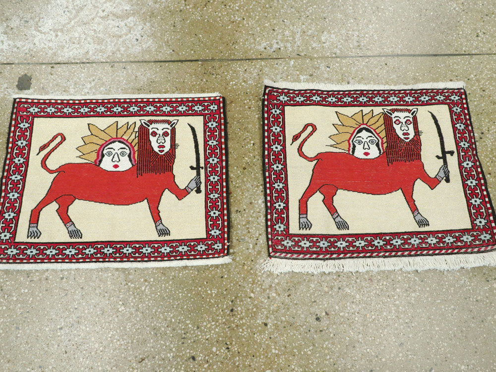 Vintage Persian Pictorial Kilim (Pair: 2 of 2), No.27058 - Gss