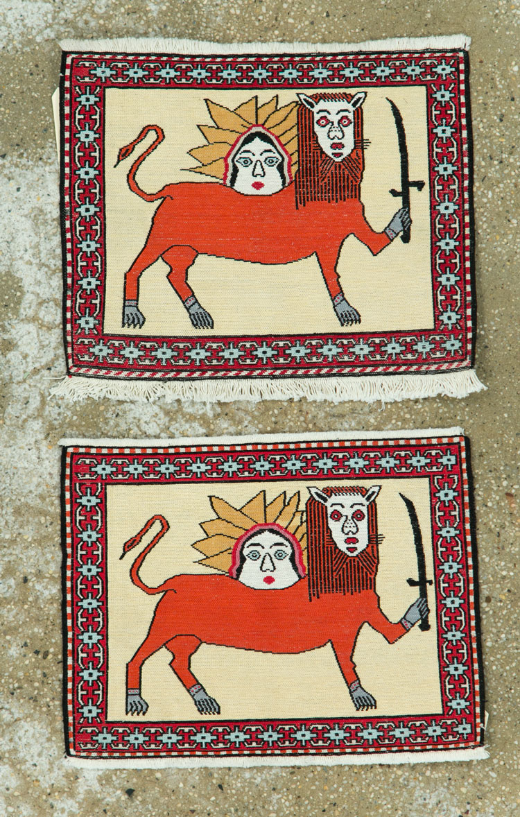 Vintage Persian Pictorial Kilim (Pair: 2 of 2), No.27058 - Gss