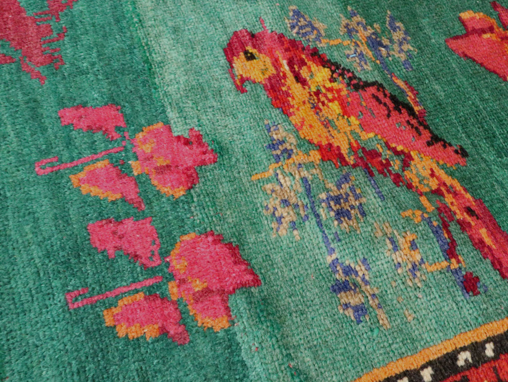 Vintage Caucasian Karabagh Pictorial Accent Rug, No.27062 - Gss