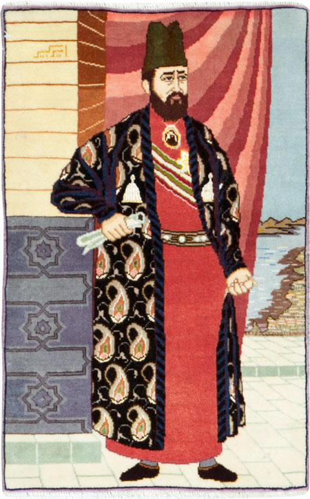 Vintage Persian Tabriz Pictorial Rug, No.27063 - Gss