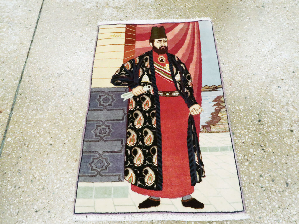 Vintage Persian Tabriz Pictorial Rug, No.27063 - Gss