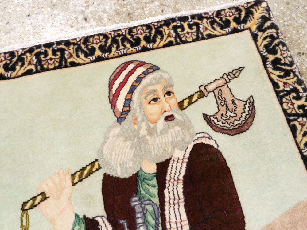 Vintage Persian Tabriz Pictorial Rug, No.27075 - Gss