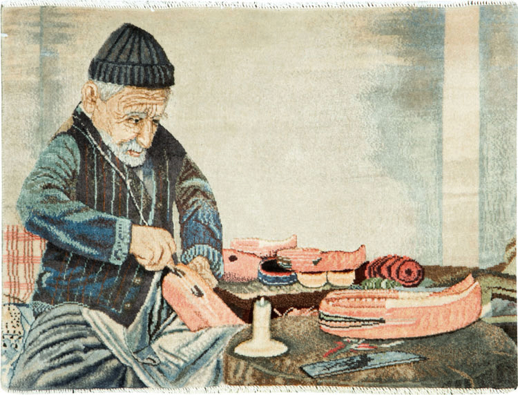 Vintage Persian Tabriz Pictorial Rug, No.27076 - Gss