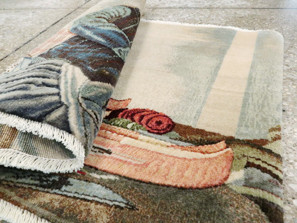 Vintage Persian Tabriz Pictorial Rug, No.27076 - Gss