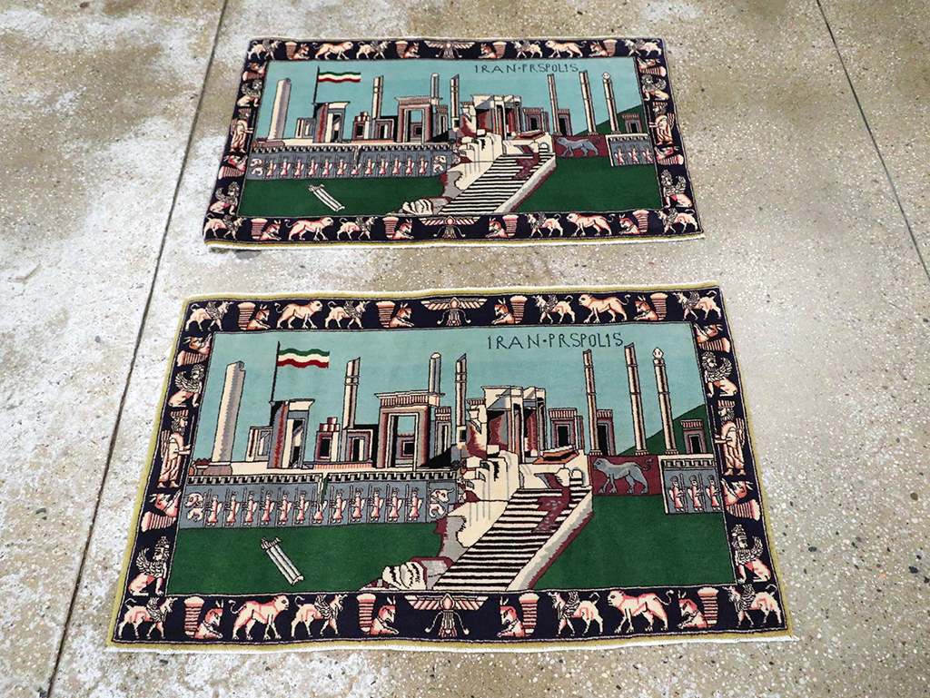 Modern Persian Tabriz Pictorial Rug (Pair: 1 of 2), No.27080 - Gss