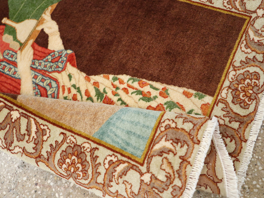 Vintage Persian Tabriz Pictorial Rug, No.27081 - Gss