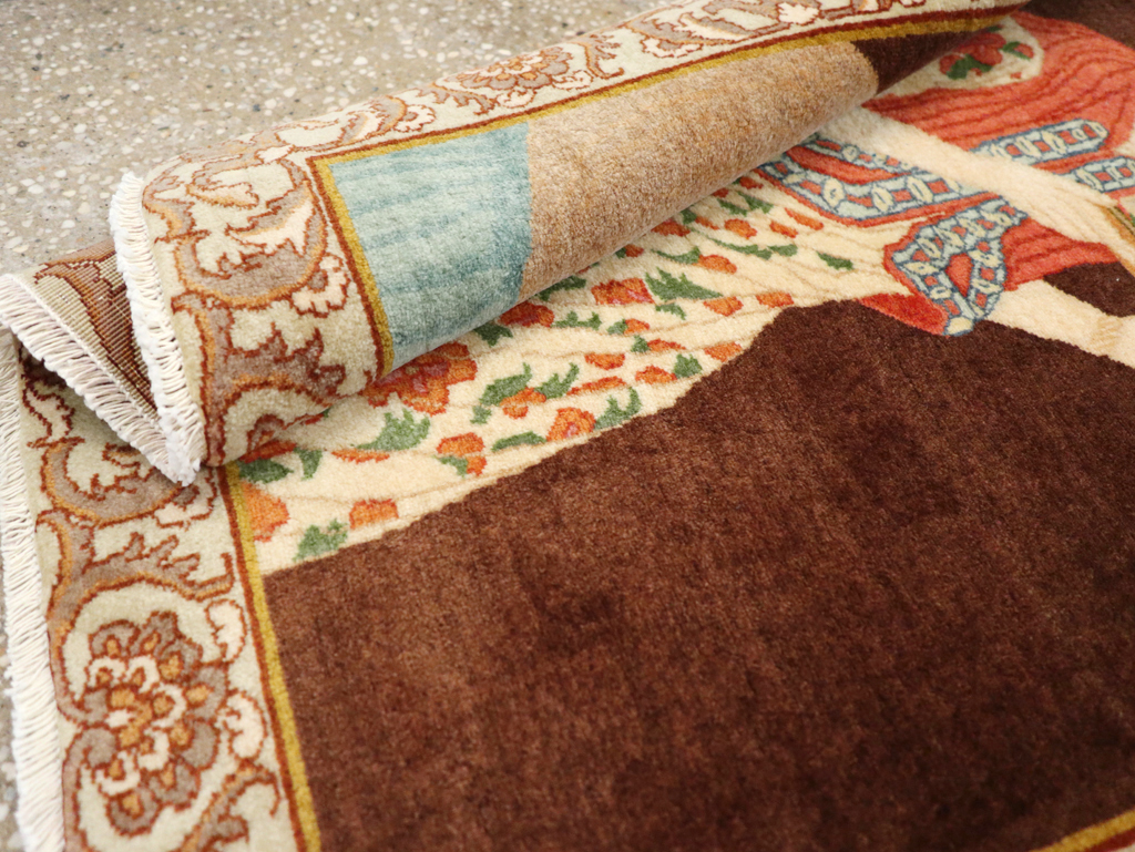 Vintage Persian Tabriz Pictorial Rug, No.27081 - Gss