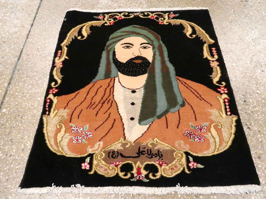 Vintage Persian Tabriz Pictorial Rug, No.27082 - Gss