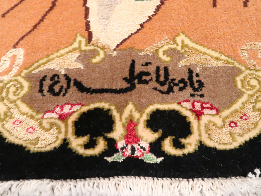 Vintage Persian Tabriz Pictorial Rug, No.27082 - Gss