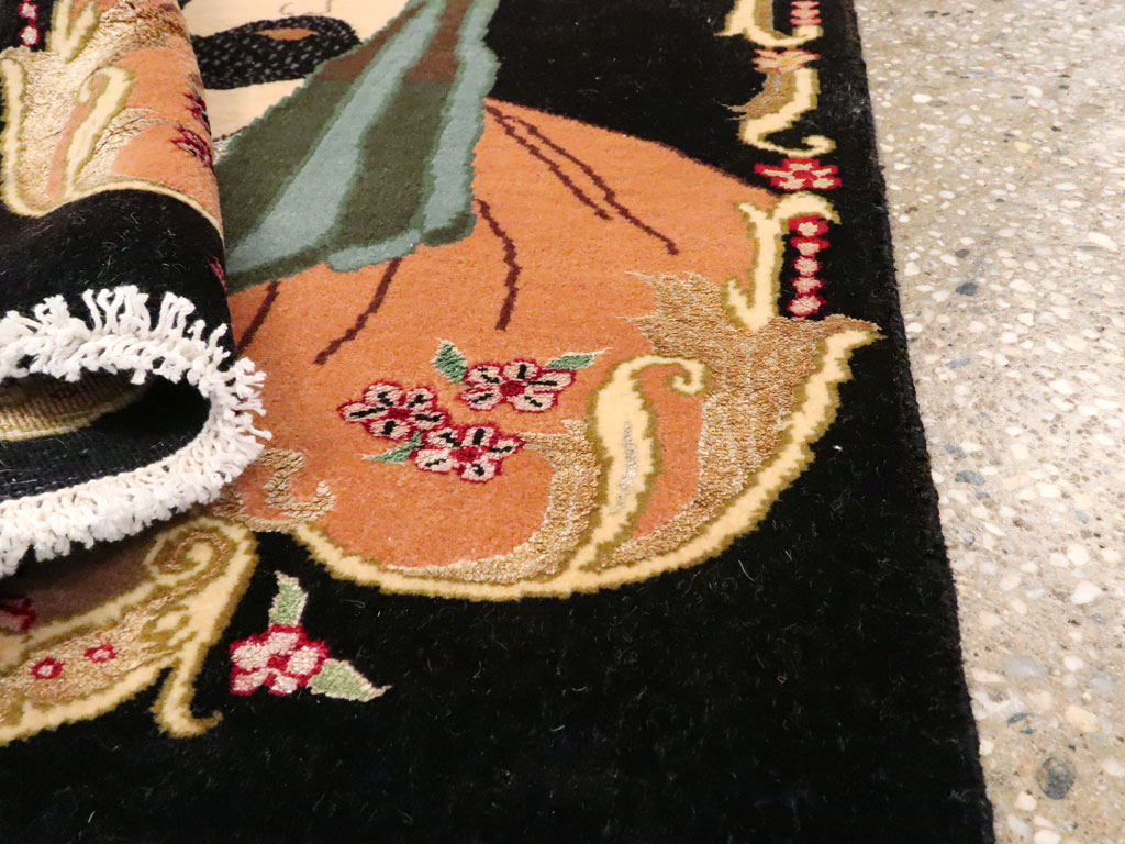 Vintage Persian Tabriz Pictorial Rug, No.27082 - Gss