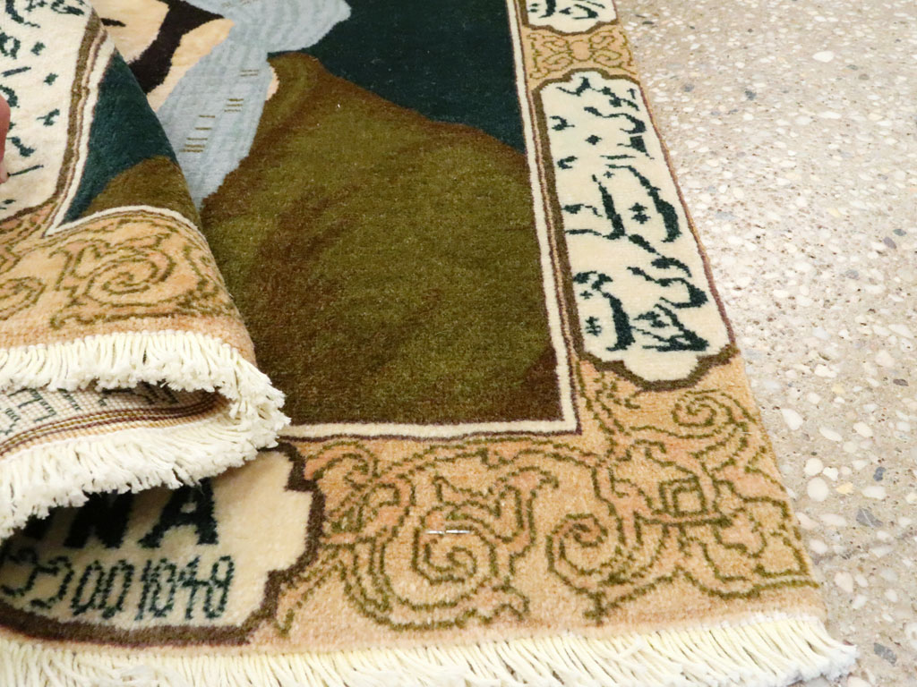 Vintage Persian Tabriz Pictorial Rug, No.27083 - Gss