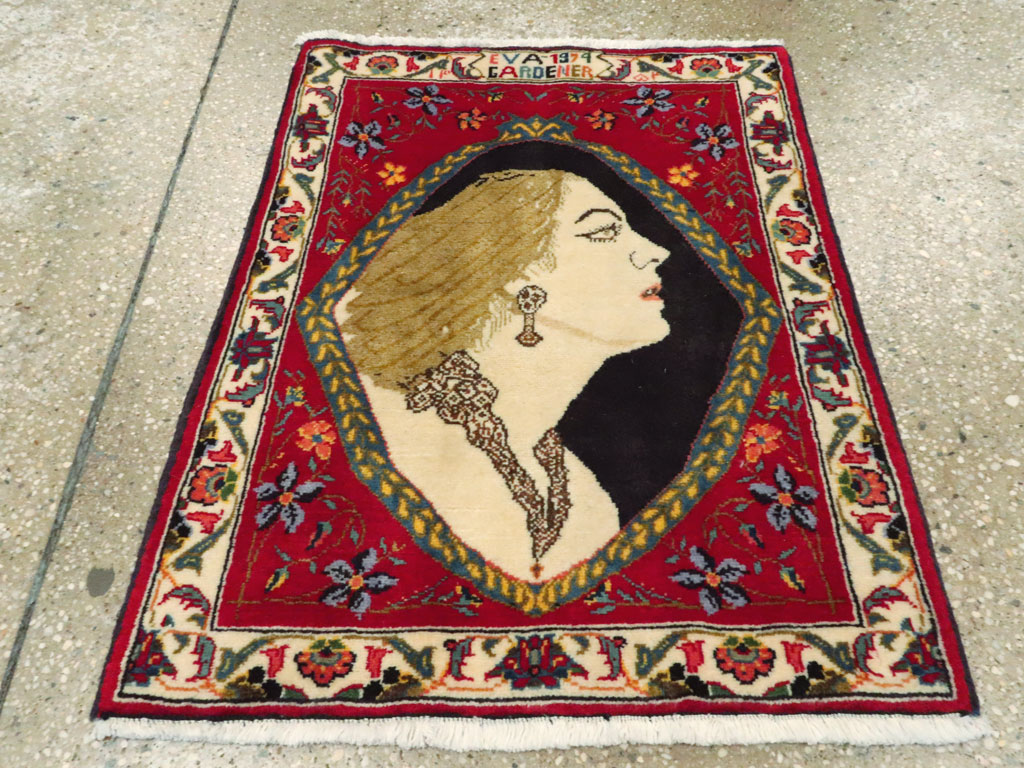 Vintage Persian Tabriz Pictorial Rug, No.27098 - Gss