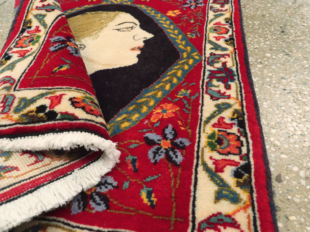 Vintage Persian Tabriz Pictorial Rug, No.27098 - Gss