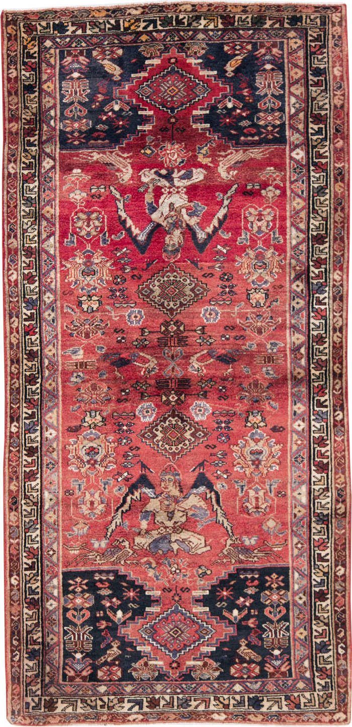 Vintage Persian Hamadan Pictorial Rug, No.27102 - Gss