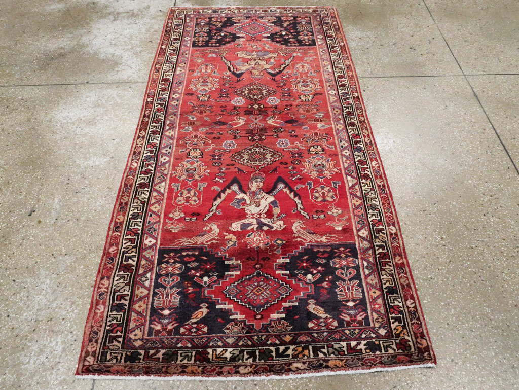 Vintage Persian Hamadan Pictorial Rug, No.27102 - Gss