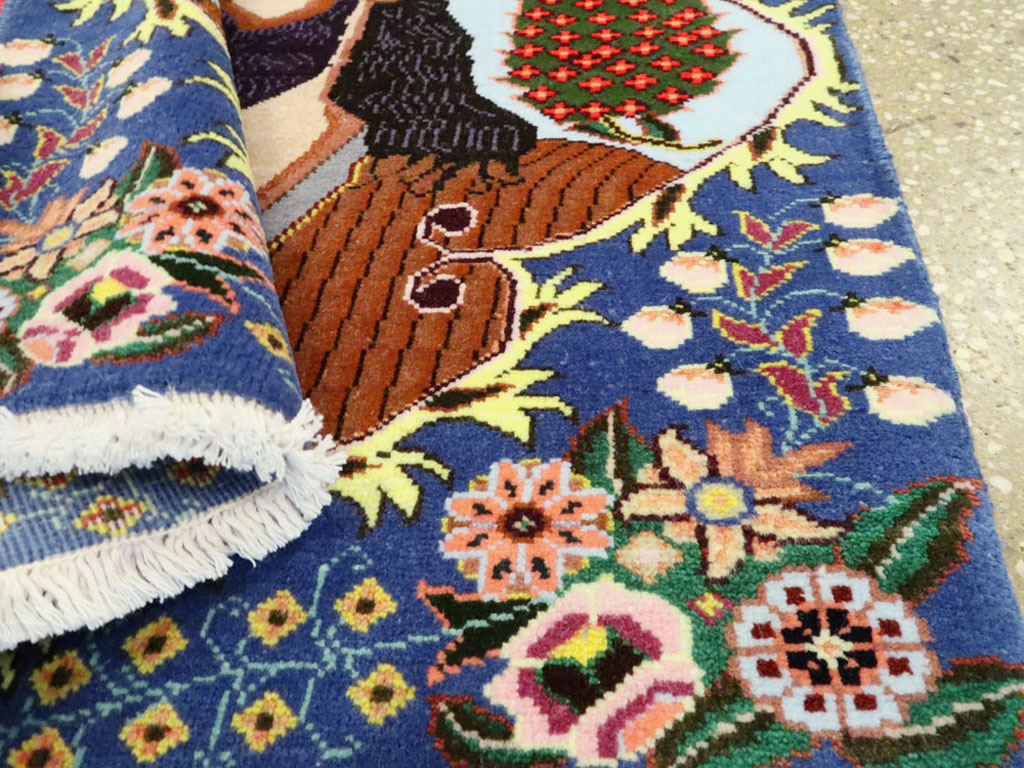 Vintage Persian Tabriz Pictorial Rug, No.27108 - Gss