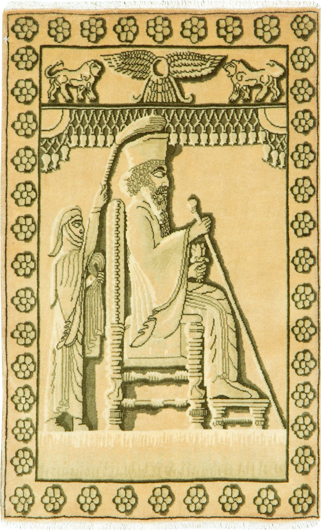 Modern Persian Tabriz Pictorial Rug, No.27112 - Gss