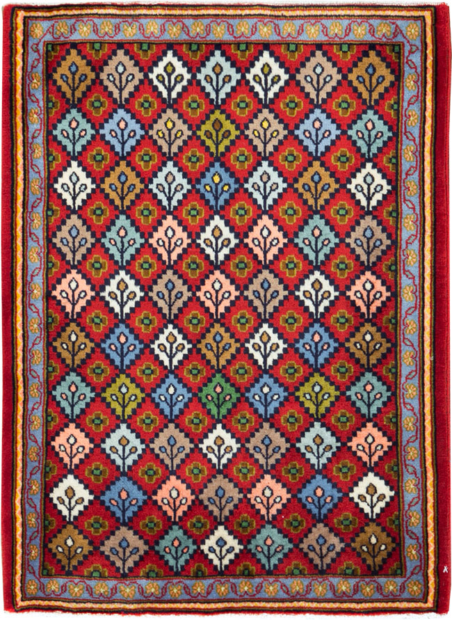Vintage Persian Kashan Throw Rug (Pair: 1 of 2), No.27115 - Gss