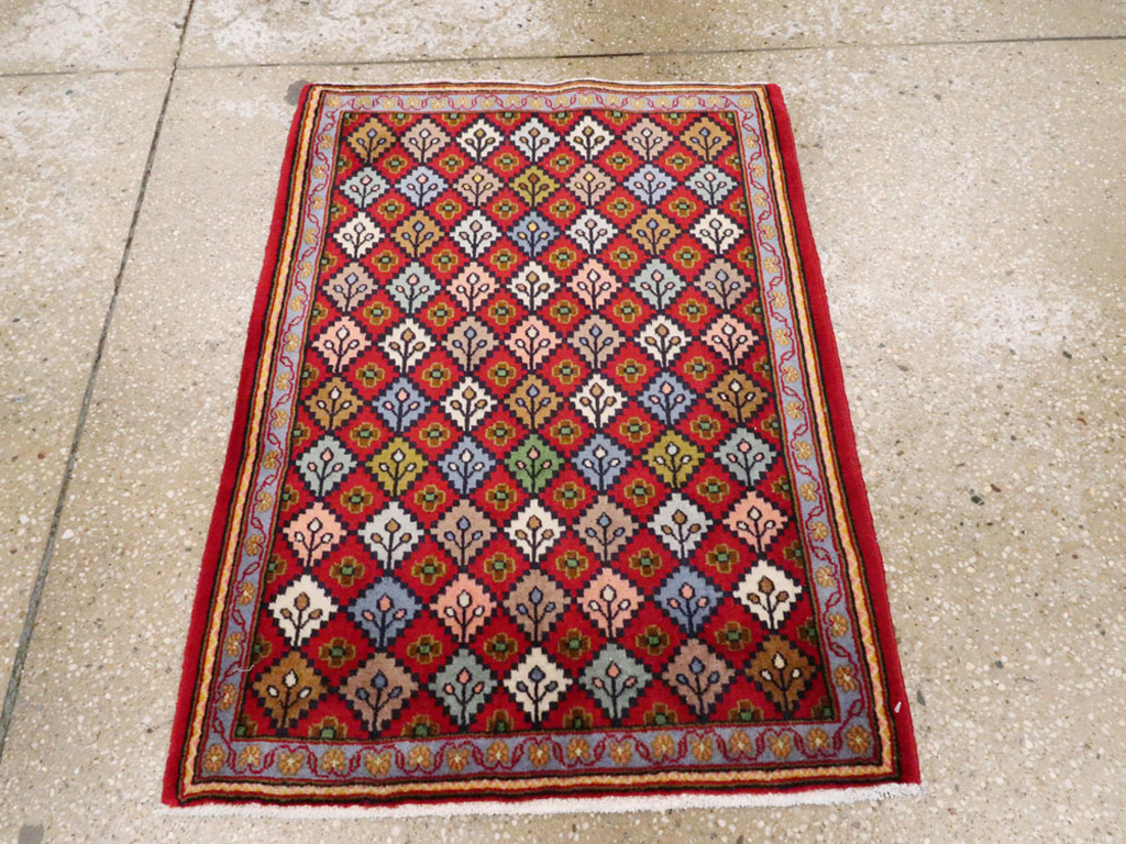 Vintage Persian Kashan Throw Rug (Pair: 1 of 2), No.27115 - Gss