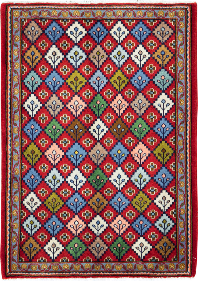 Vintage Persian Kashan Throw Rug (Pair: 2 of 2), No.27116 - Gss